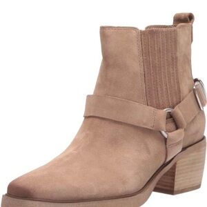 Sam Edelman Taupe Suede Buckle Strap Ankle Boot
